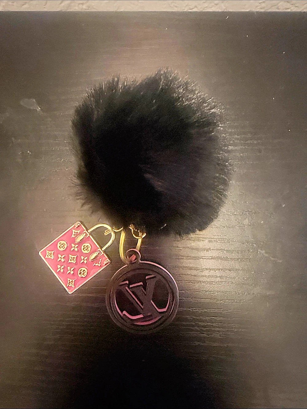 Inspired Keychain in Black & Pink Like New - Apinner